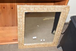 MODERN SHELL EFFECT WALL HANGING MIRROR, 49 X 59CM