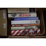 BOX OF MIXED BOOKS - PAINTING THE SAND, CHURCHILL'S DESERT RATS, A BRIEF HISTORY OF THE ROYAL AIR