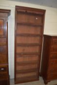 OPEN BOOKCASE WITH CARVED REEDED AND ROSETTE DECORATION, WIDTH APPROX 78CM