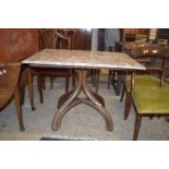 GOOD QUALITY MARBLE TOPPED BENTWOOD TABLE, APPROX 94 X 63CM