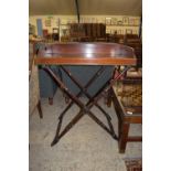 GOOD QUALITY MAHOGANY BUTLERS TRAY AND STAND, WIDTH APPROX 72CM