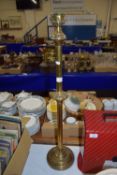 BRASS CANDLE HOLDER OR LAMP STAND. POSSIBLY CHURCH VOTIVE LAMP