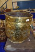 LARGE BRASS COAL BUCKET