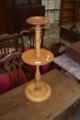 SMALL TURNED WOOD LAMP HOLDER, HEIGHT APPROX 66CM