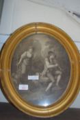 CLASSICAL STYLE PRINT IN OVAL GILT FRAME