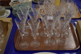 WINE GLASSES WITH ENGRAVED MARK TO BASE