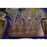 WINE GLASSES WITH ENGRAVED MARK TO BASE