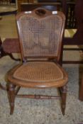 LOW CANE SEATED CHAIR, HEIGHT APPROX 77CM