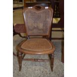 LOW CANE SEATED CHAIR, HEIGHT APPROX 77CM