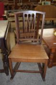 TWO VARIOUS STAINED DINING CHAIRS, LARGER HEIGHT APPROX 80CM