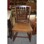 TWO VARIOUS STAINED DINING CHAIRS, LARGER HEIGHT APPROX 80CM