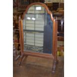 MAHOGANY SWING MIRROR, WIDTH APPROX 39CM