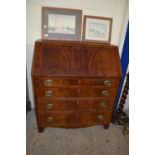 GOOD QUALITY MAHOGANY FALL FRONT BUREAU, WITH PART FITTED INTERIOR, WIDTH APPROX 91CM