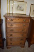 TALL OAK CHEST OF DRAWERS, WIDTH APPROX 67CM
