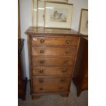 TALL OAK CHEST OF DRAWERS, WIDTH APPROX 67CM