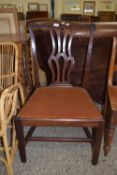 GOOD QUALITY UPHOLSTERED MAHOGANY DINING CHAIR, WIDTH APPROX 55CM