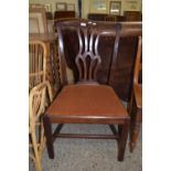 GOOD QUALITY UPHOLSTERED MAHOGANY DINING CHAIR, WIDTH APPROX 55CM