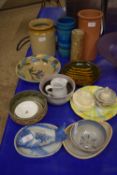 STUDIO POTTERY WARES, ETC, SOME WITH INCISED MONOGRAMS