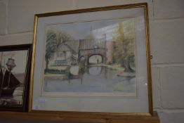 PRINT OF PULL'S FERRY NO 27 FROM 400, SIGNED PAMELA DICKERSON