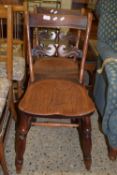 PAIR OF 19TH CENTURY BEDROOM CHAIRS WITH CARVED DECORATION, EACH HEIGHT APPROX 85CM