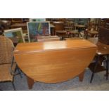 CIRCA 1960S/1970S DROP LEAF OVAL TABLE, APPROX 122 X 157CM