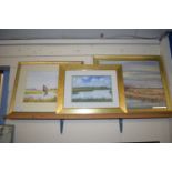 THREE BROADS PICTURES IN GILT FRAMES