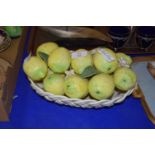 POTTERY BOWL CONTAINING POTTERY LEMONS