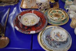 SMALL BOWL, LARGE RED GLAZED DISH