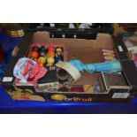 SET OF BILLIARD BALLS AND OTHER ITEMS INCLUDING POSTCARD ALBUM WITH SOME CARDS, MAINLY VIEWS OF