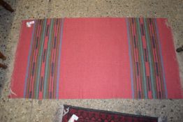 MODERN STRIPED BEDSIDE RUG, APPROX 115 X 50CM