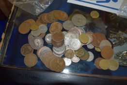 QUANTITY OF OLD COINAGE, PENNIES, SOME OLD FRENCH COINAGE