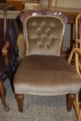 BUTTON BACK BEDROOM CHAIR, HEIGHT APPROX 79CM