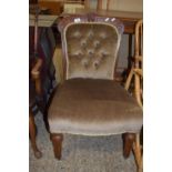 BUTTON BACK BEDROOM CHAIR, HEIGHT APPROX 79CM