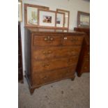 19TH CENTURY CHEST OF TWO SHORT OVER THREE LONG DRAWERS, ON BRACKET FEET, WIDTH APPROX 94CM