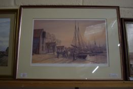 PRINT OF A SHIPPING SCENE NO 158 FROM 850, SIGNED M BENSLEY, PLUS ONE OTHER