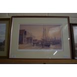 PRINT OF A SHIPPING SCENE NO 158 FROM 850, SIGNED M BENSLEY, PLUS ONE OTHER