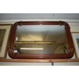 LARGE MIRROR IN SHAPED WOODEN FRAME