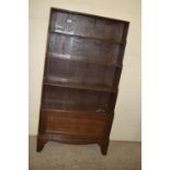 EARLY TO MID-20TH CENTURY WATERFALL BOOKCASE WITH CUPBOARD BELOW, WIDTH APPROX 81CM