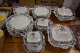 PART DINNER SET BY HANCOCK & SONS INCLUDING TWO LARGE TUREENS, SMALLER DESSERT TUREENS WITH