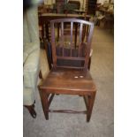 STAINED WOOD DINING CHAIR, HEIGHT APPROX 90CM