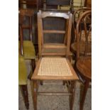 TWO SIMILAR CANE SEATED BEDROOM CHAIRS, EACH HEIGHT APPROX 86CM