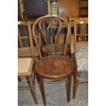 PAIR OF BENTWOOD DINING CHAIRS, SEAT DIAM APPROX 41CM