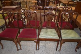 HARLEQUIN SET OF EIGHT DINING CHAIRS IN TWO STYLES