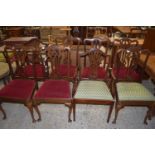 HARLEQUIN SET OF EIGHT DINING CHAIRS IN TWO STYLES