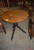 CIRCULAR TABLE WITH BOBBIN TURNED SUPPORTS, APPROX 53CM DIAM