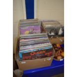THREE BOXES OF LPS, MAINLY POP MUSIC INCLUDING QUEEN, ELVIS, DAVID BOWIE ETC