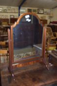 SWING MIRROR WITH REED DECORATED SUPPORTS, WIDTH APPROX 44CM