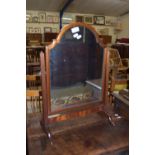 SWING MIRROR WITH REED DECORATED SUPPORTS, WIDTH APPROX 44CM