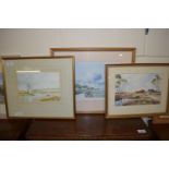 THREE WATERCOLOURS OF BROADS SCENE BY V CROWTHER, PLUS A PASTORAL SCENE BY HAMMOND PLUS ONE OTHER