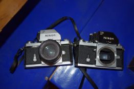 VINTAGE NIKON CAMERA STAMPED 7331647, TOGETHER WITH A FURTHER VINTAGE NIKON CAMERA STAMPED